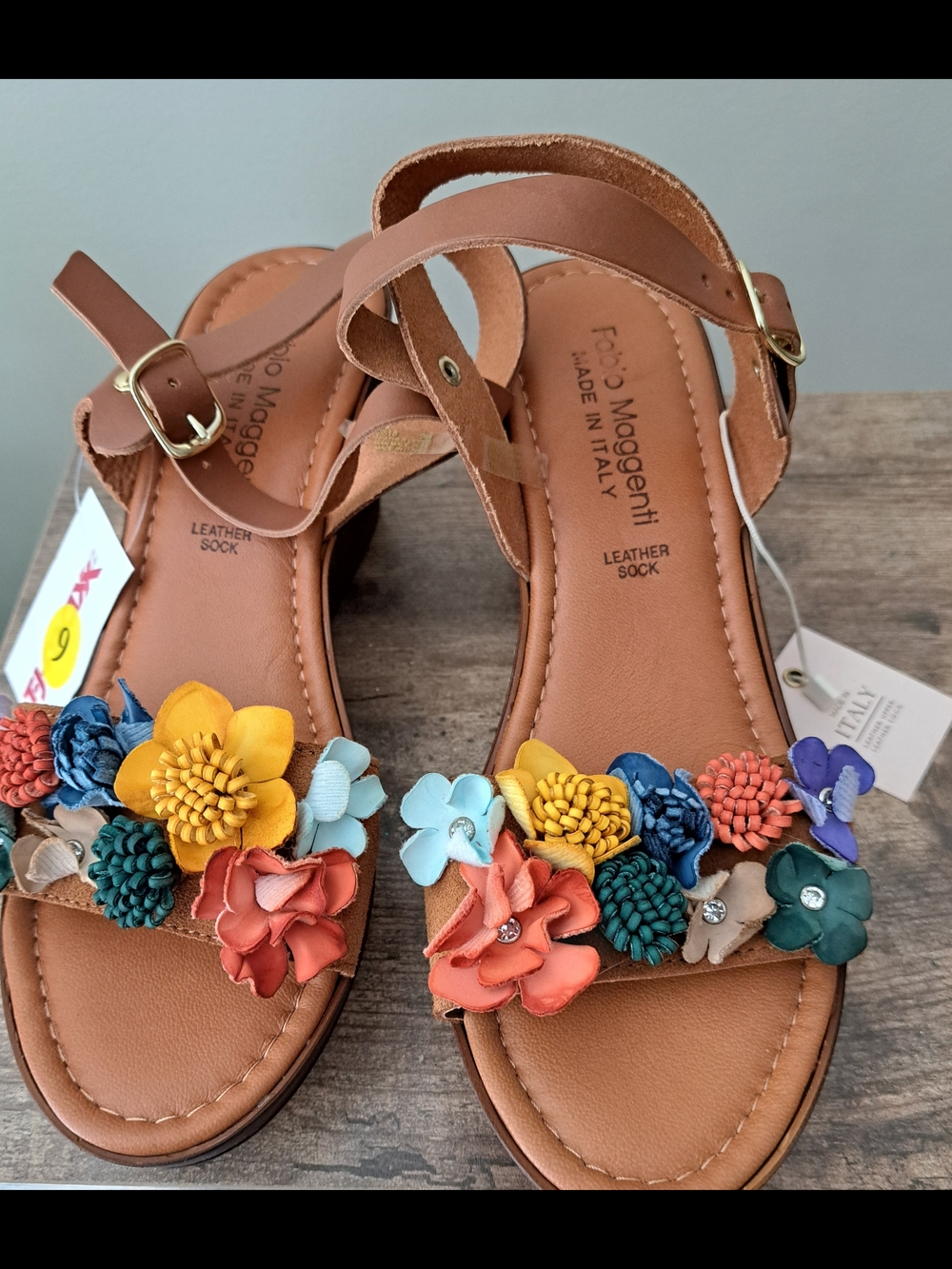 Floral Leather Wedge Heels